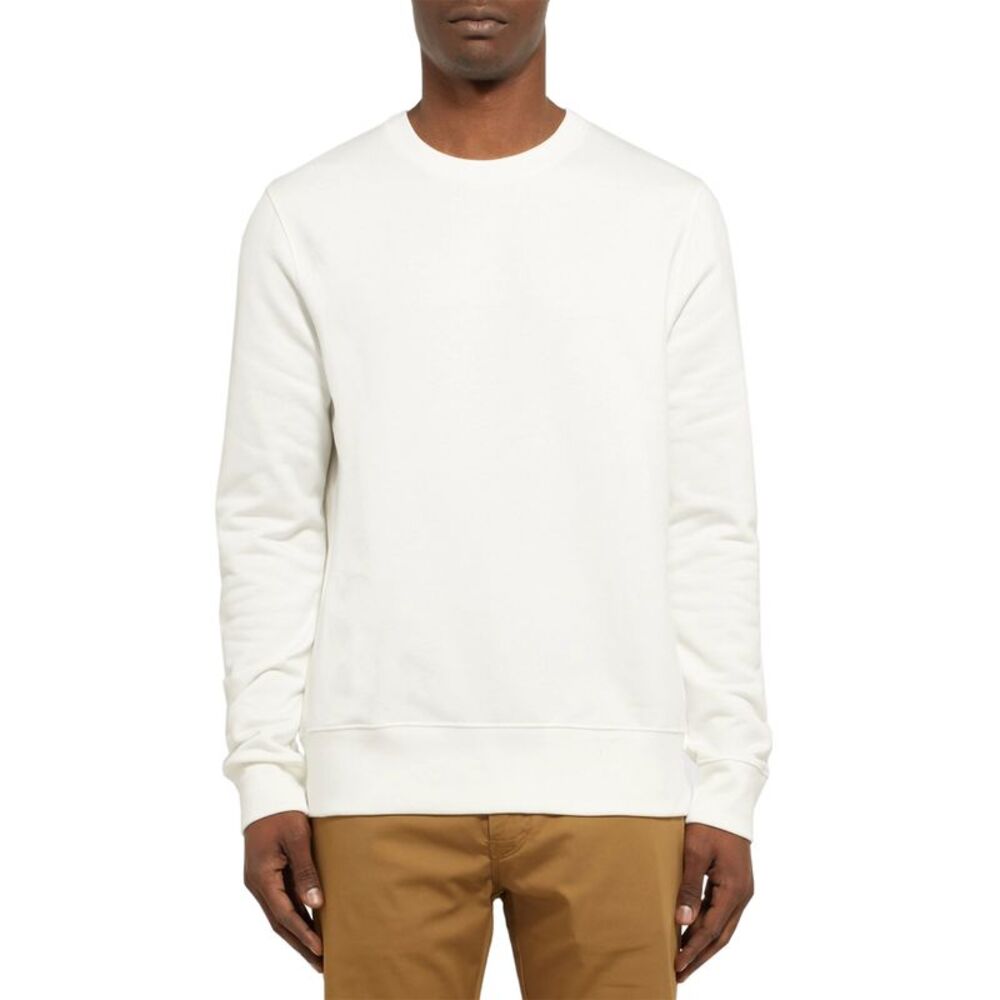 CMMN SWDN Mens Loopback Cotton Jersey Sweatshirt Large White